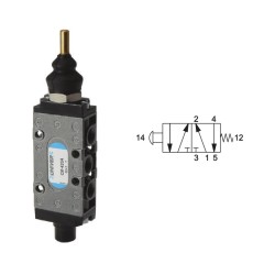 Zawór 5/2 G1/4" ręczny na przycisk monostabilny