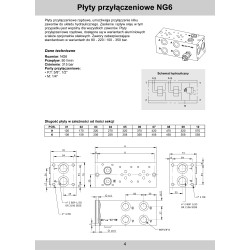 Blok NG6 2-sekcyjny z zaw. przelewowym 20-210 bar