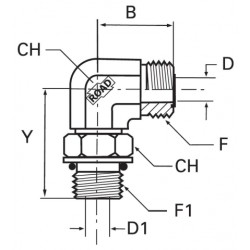 1 1/16"JIC-1"ORFS Kolano przyłączeniowe 