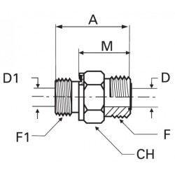 1 3/16" ORFS - 1/2" BSP Przyłączka redukcyjna