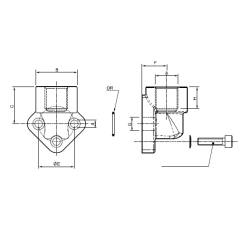 Adapter 1/2"-26mm M6 kątowy do pompy hydraulicznej